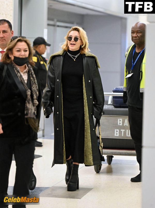 Florence Pugh Seen Showing Off Her Pokies At The JFK Airport In NYC photo 28