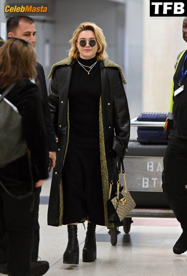Florence Pugh Seen Showing Off Her Pokies At The JFK Airport In NYC photo 29