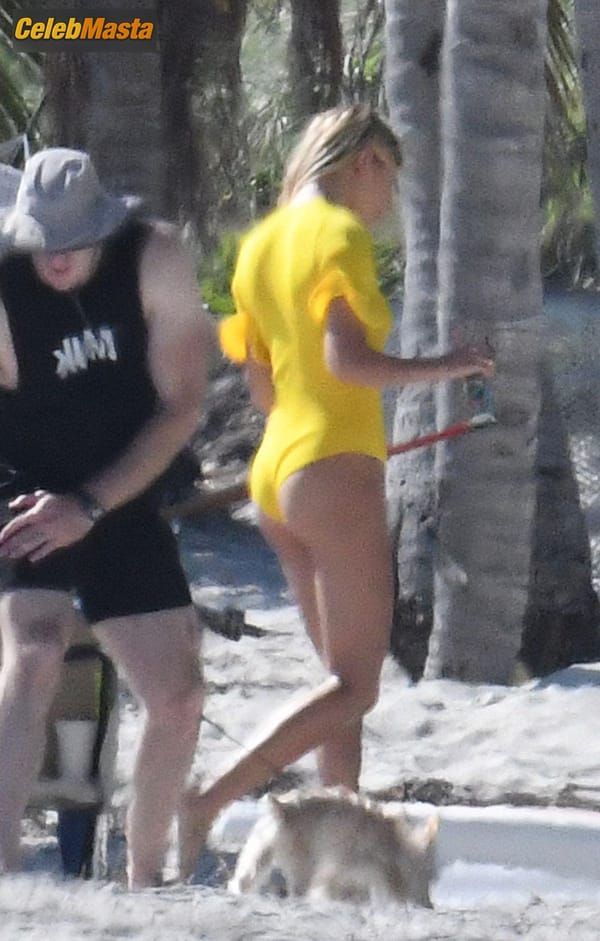 Hailey Baldwin Bieber poses during a photoshoot on the beach in Miami photo 17
