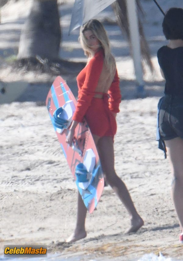 Hailey Baldwin Bieber poses during a photoshoot on the beach in Miami photo 18