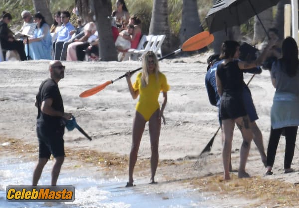 Hailey Baldwin Bieber poses during a photoshoot on the beach in Miami photo 47