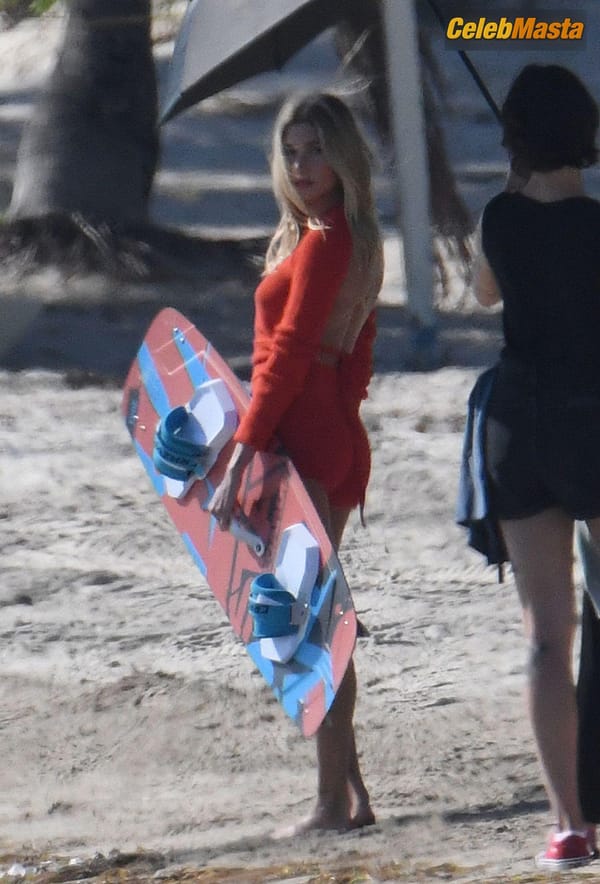 Hailey Baldwin Bieber poses during a photoshoot on the beach in Miami photo 53