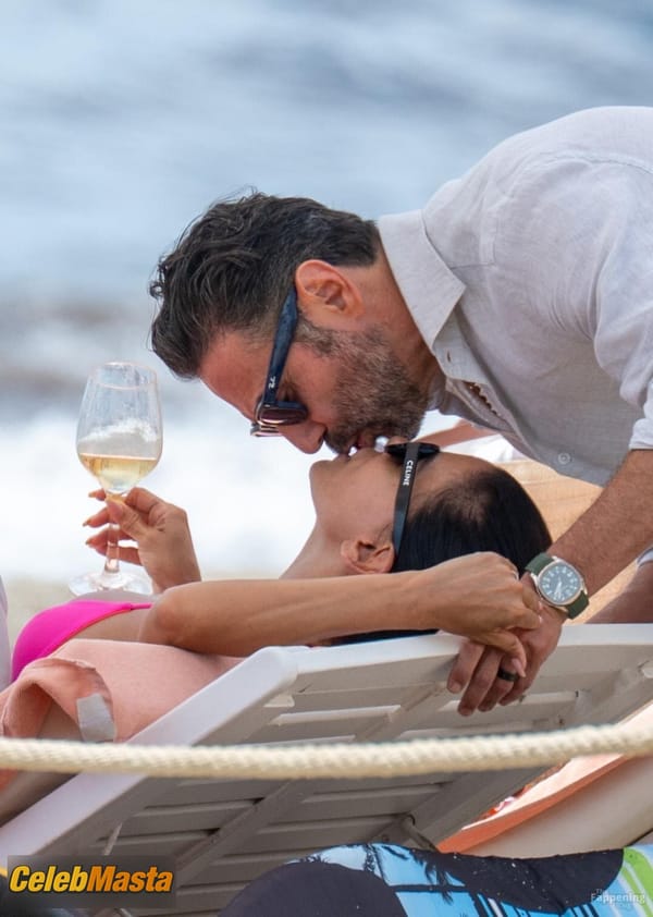 Eva Longoria Spotted With Jose Baston Showing Off Her Voluptuous Body In A Hot Pink Bikini At Marbella Beach In Spain photo 9