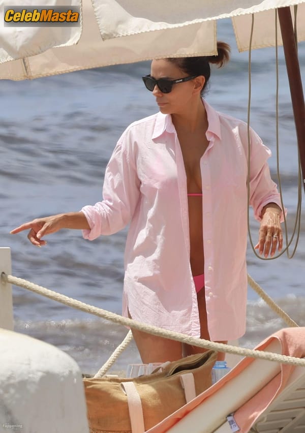 Eva Longoria Spotted With Jose Baston Showing Off Her Voluptuous Body In A Hot Pink Bikini At Marbella Beach In Spain photo 20