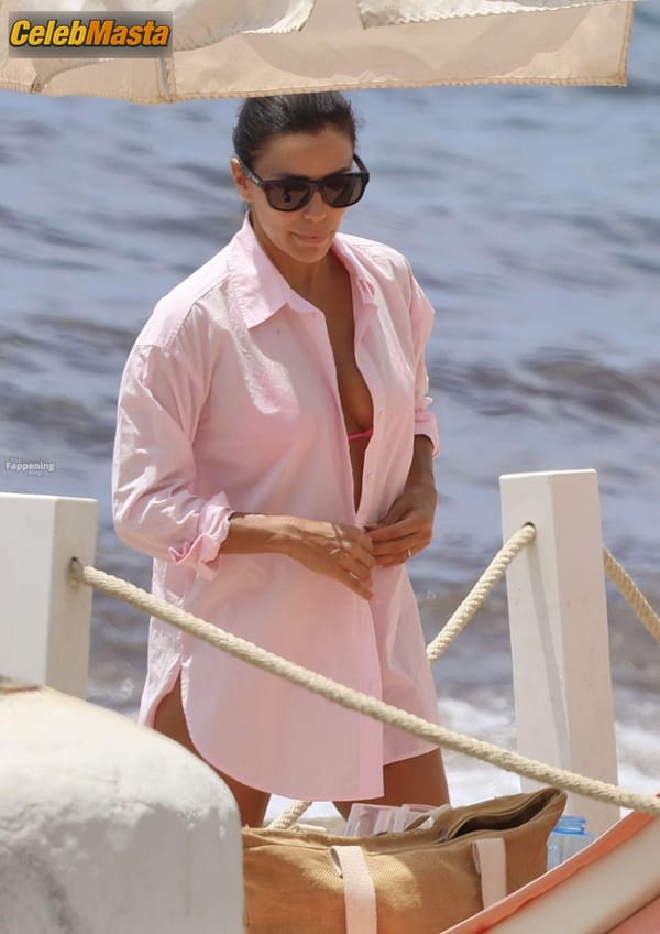 Eva Longoria Spotted With Jose Baston Showing Off Her Voluptuous Body In A Hot Pink Bikini At Marbella Beach In Spain photo 21