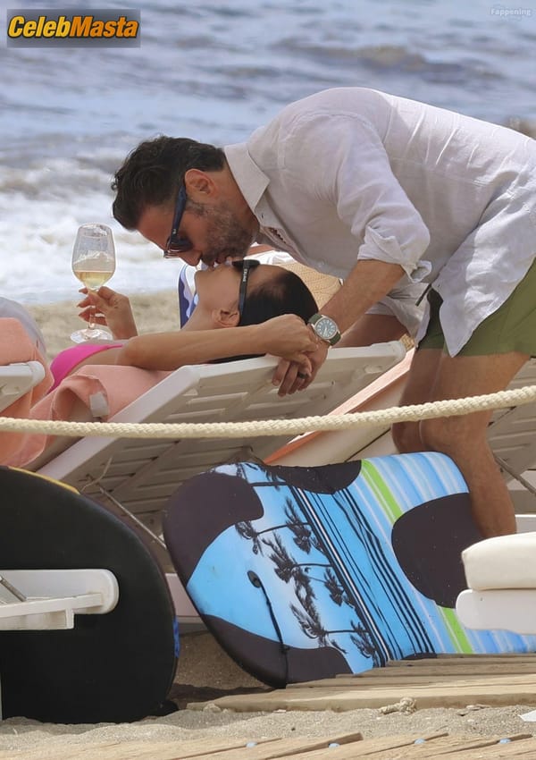 Eva Longoria Spotted With Jose Baston Showing Off Her Voluptuous Body In A Hot Pink Bikini At Marbella Beach In Spain photo 26