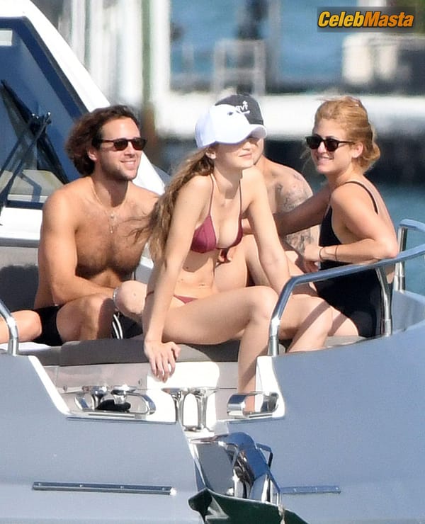 Gigi Hadid On Yacht With Brother Anwar Hadid And Some Friends in Miami photo 10