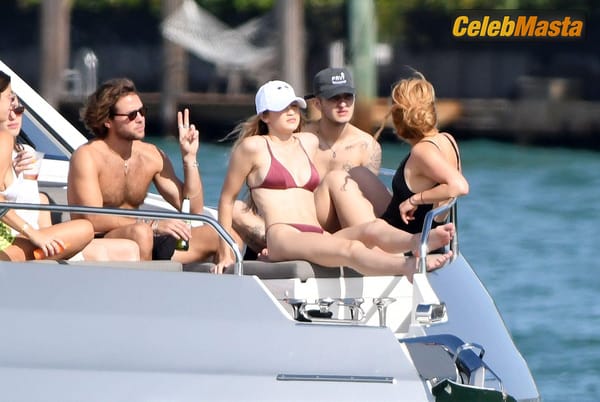 Gigi Hadid On Yacht With Brother Anwar Hadid And Some Friends in Miami photo 37