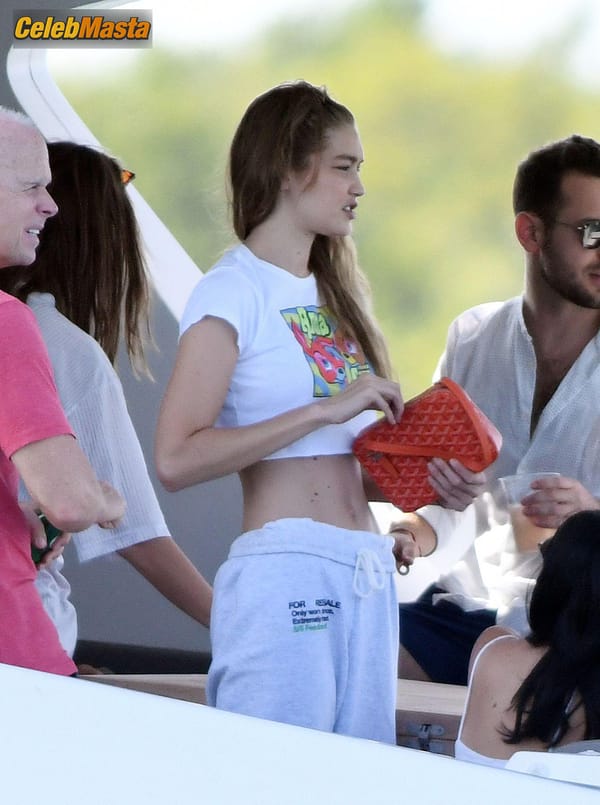 Gigi Hadid On Yacht With Brother Anwar Hadid And Some Friends in Miami photo 49