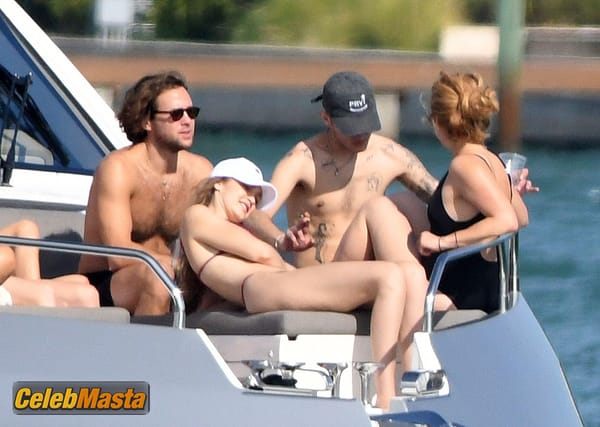 Gigi Hadid On Yacht With Brother Anwar Hadid And Some Friends in Miami photo 50