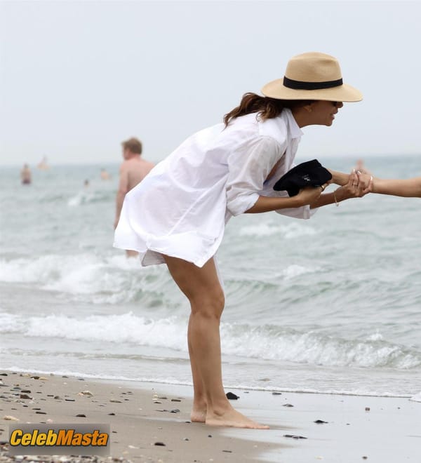Eva Longoria Spotted Showing Off Her Amazing Bikini Body Wearing A Hot Blue Bikini In Marbella Beach photo 56