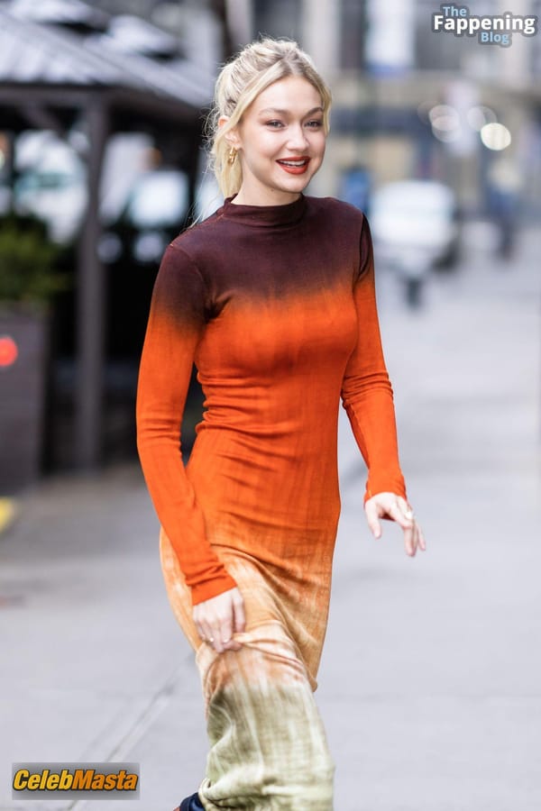 Gigi Hadid Returning to Her NoHo Home Wearing a Colorful Dress photo 23