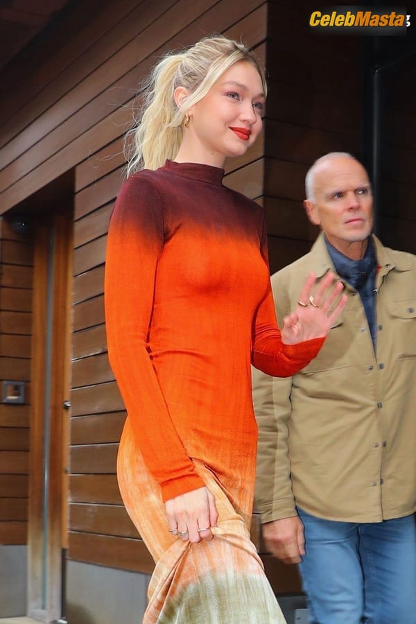 Gigi Hadid Returning to Her NoHo Home Wearing a Colorful Dress photo 33