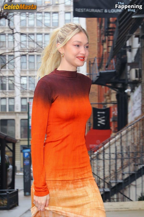 Gigi Hadid Returning to Her NoHo Home Wearing a Colorful Dress photo 36