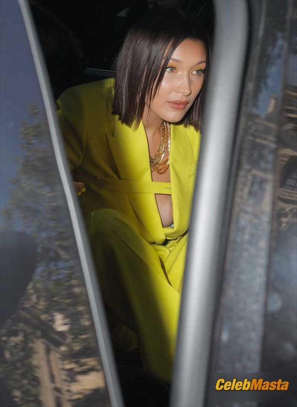 Bella Hadid Gallery: Boob Peek In The Taxi photo 1