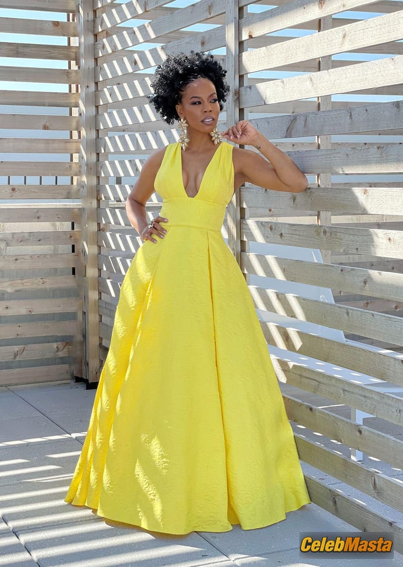 Photo Gallery: Brandee Evans Sexy Shows Her Red Carpet Look For The 32nd Annual Glaad photo 3