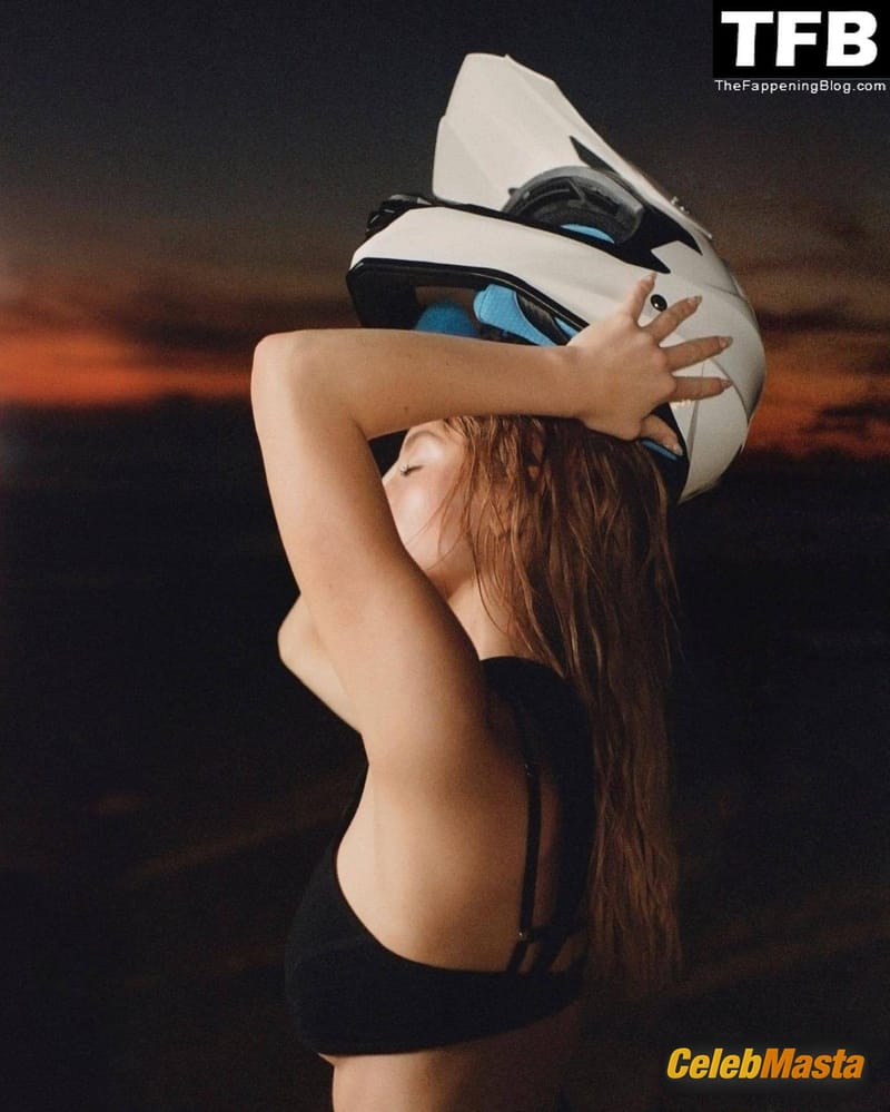 Sydney Sweeney Sexy Poses Flaunting Her Stunning Figure On A Motorcycle In A Photoshoot For Jacquemus photo 2