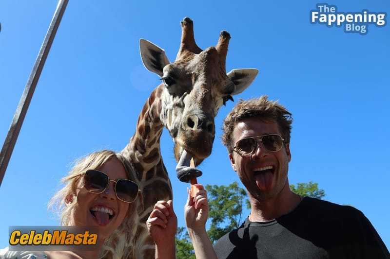 Sydney Sweeney Sexy Seen Examining Giraffes Long Tongue Photo Gallery photo 2