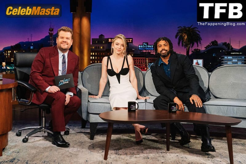 Sydney Sweeney Sexy Seen Showing Off Her Hot Cleavage On The Late Show With James Corden In LA Photo Gallery photo 3