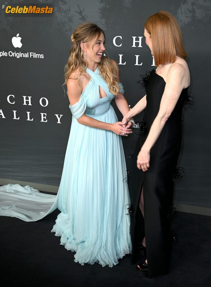 Sydney Sweeney Sexy Shows Off Her Hot Boobs In A Sensational Blue Dress At The “Echo Valley” European Premiere In London Photo Gallery photo 1