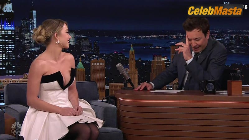 Sydney Sweeney Sexy Shows Off Her Hot Tits In Revealing Dress At The Tonight Show In New York City Photo Gallery photo 2