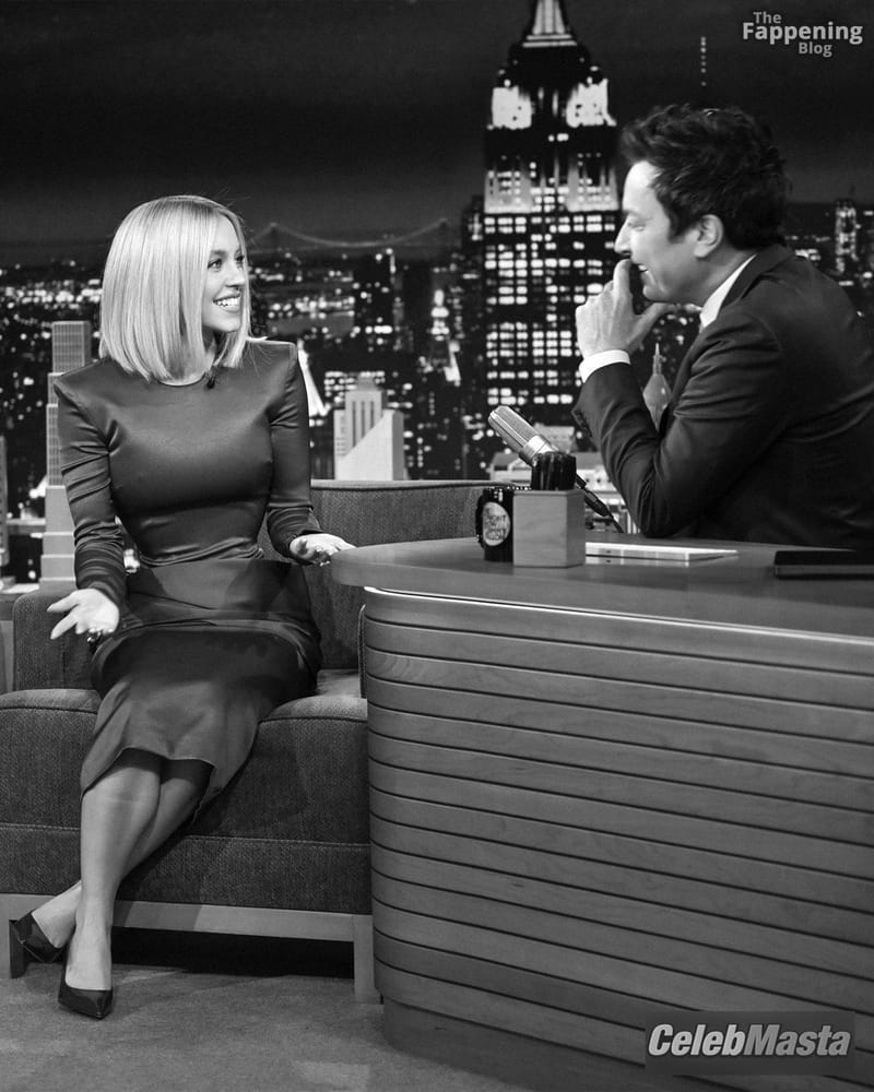 Sydney Sweeney Sexy Stuns In Steamy Red Dress On Tonight Show Starring Jimmy Fallon In NYC Photo Gallery photo 4