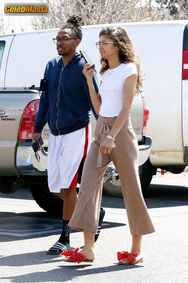 Zendaya Braless shops at Lowe’s and Micheal’s art supplies store in Los Angeles with her brother Photo Gallery photo 2