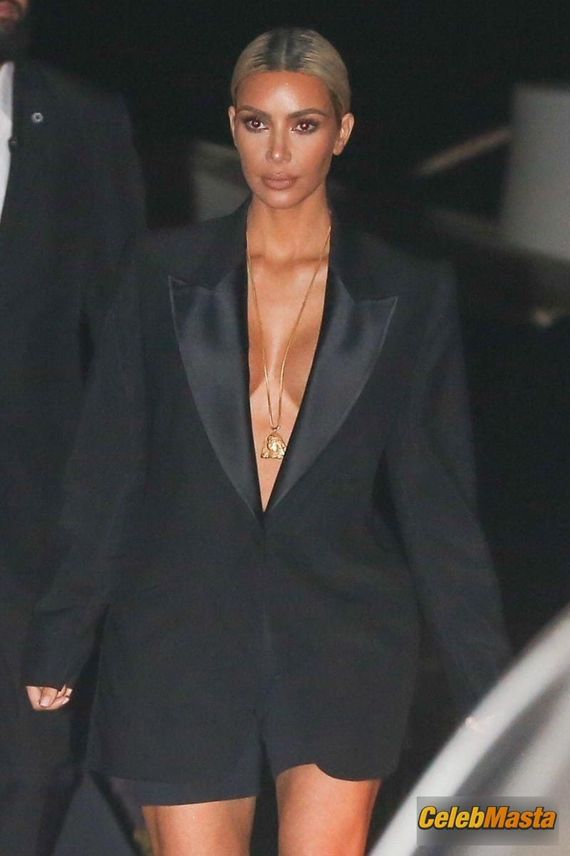 Kim Kardashian Braless at the Bumble Bizz Launch Event in Malibu Photo Gallery photo 4