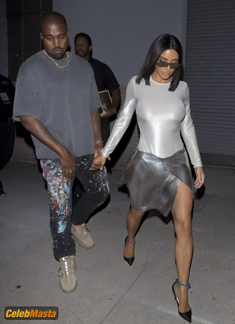 Kim Kardashian Braless in a very candid outfit with husband Kanye West Photo Gallery photo 1