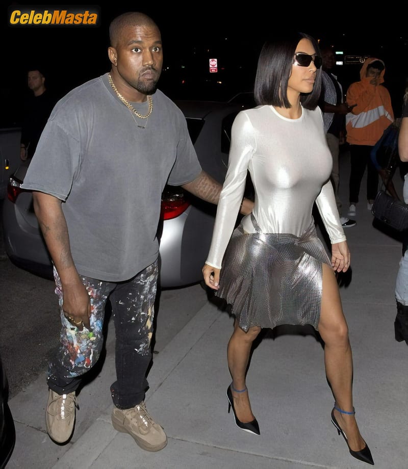 Kim Kardashian Braless in a very candid outfit with husband Kanye West Photo Gallery photo 2