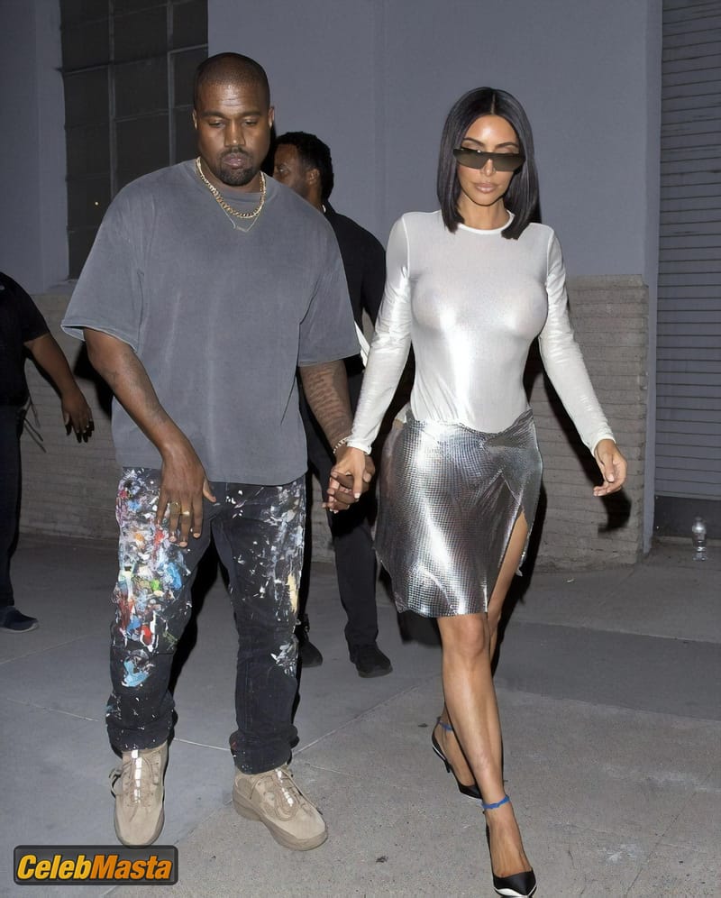 Kim Kardashian Braless in a very candid outfit with husband Kanye West Photo Gallery photo 3