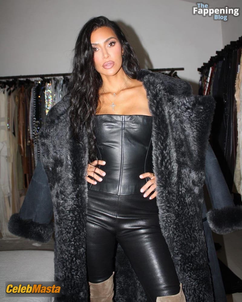 Kim Kardashian Rocks Sexy Leather Outfit In Photoshoot photo 3