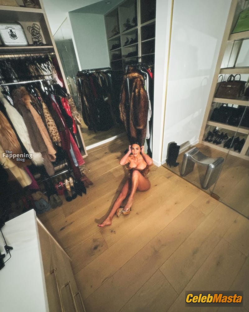 Kim Kardashian Sexy And Slutty Poses Without An Underwear And Shows Off Her Big Cleavage Photo Gallery photo 1