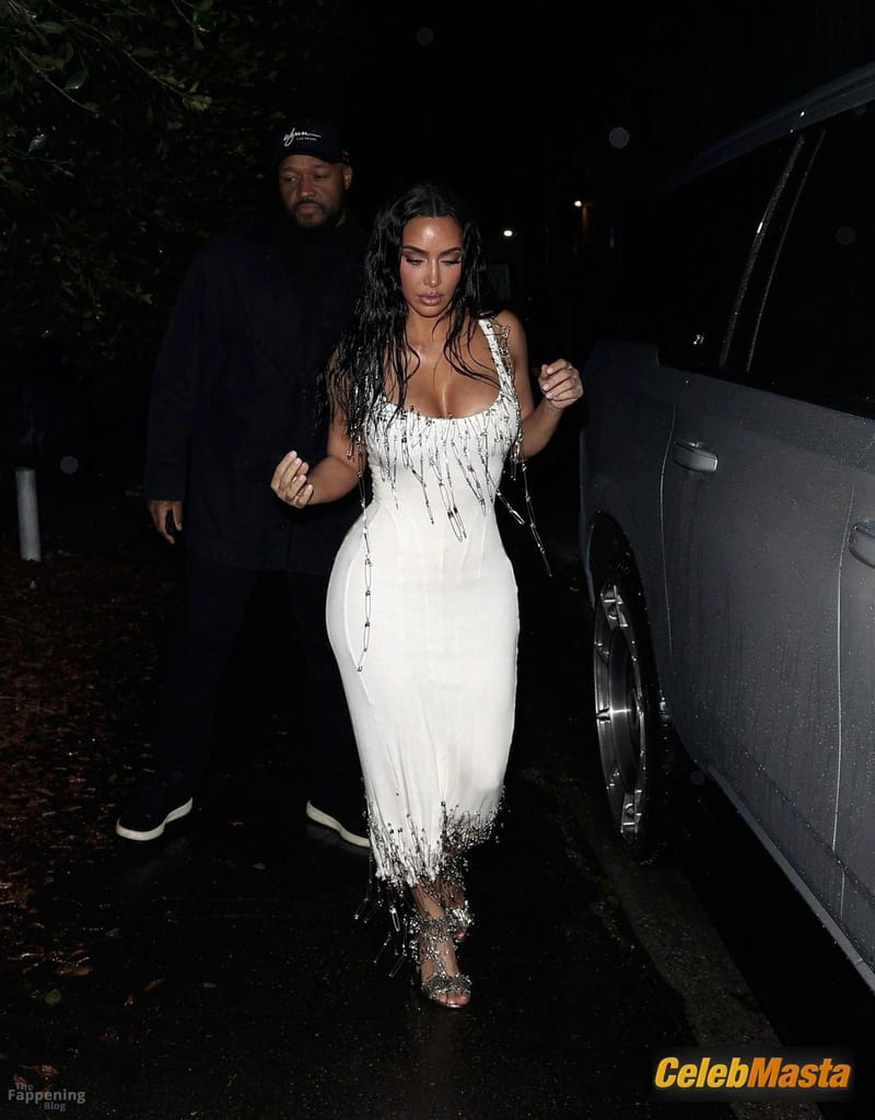 Kim Kardashian Sexy Seen Flaunting Her Hot Boobs In A Gorgeous White Dress At Petra Collins’ Party In LA Photo Gallery photo 1