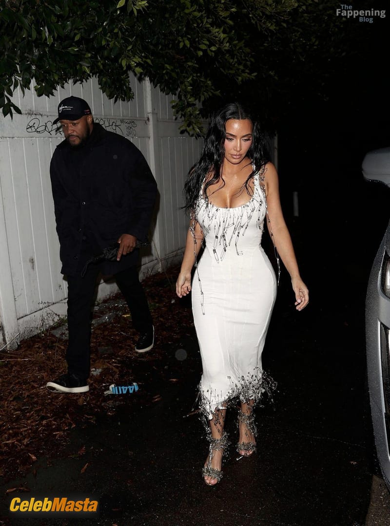 Kim Kardashian Sexy Seen Flaunting Her Hot Boobs In A Gorgeous White Dress At Petra Collins’ Party In LA Photo Gallery photo 2