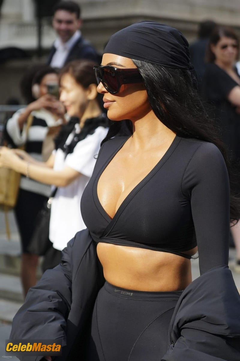 Kim Kardashian Sexy Flaunts Her Hot Breasts As She Leaves The SKIMS X Nike Fashion Show In NYC Photo Gallery photo 2