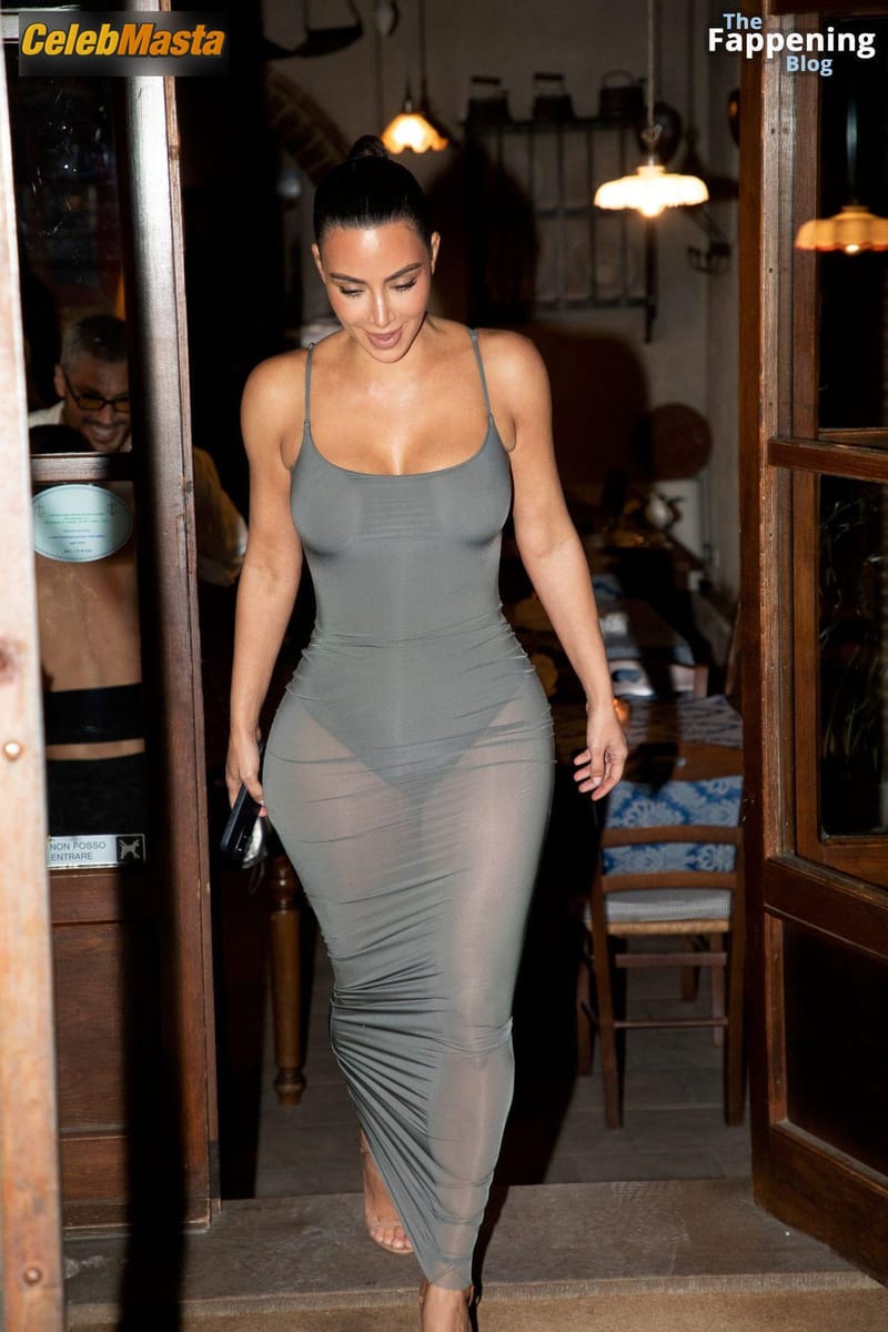 Kim Kardashian Sexy Flaunts Her Stunning Curves In A Hot Sheer Dress In Tuscany Photo Gallery photo 1
