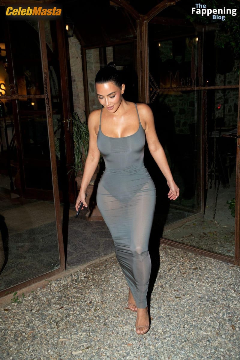 Kim Kardashian Sexy Flaunts Her Stunning Curves In A Hot Sheer Dress In Tuscany Photo Gallery photo 3