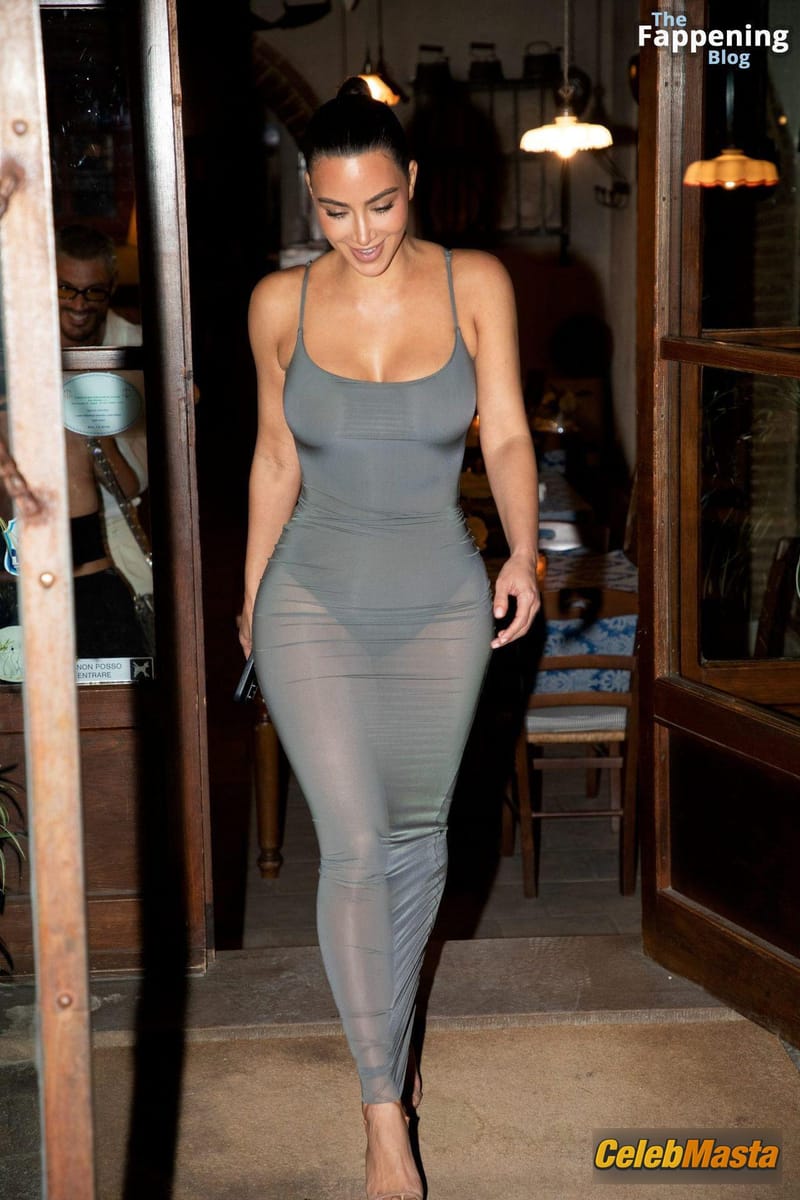 Kim Kardashian Sexy Flaunts Her Stunning Curves In A Hot Sheer Dress In Tuscany Photo Gallery photo 4
