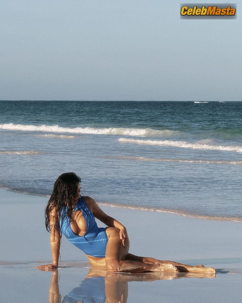 Kim Kardashian Sexy Poses Her Sizzling Assets For Her SKIMS Swim Photoshoot photo 4