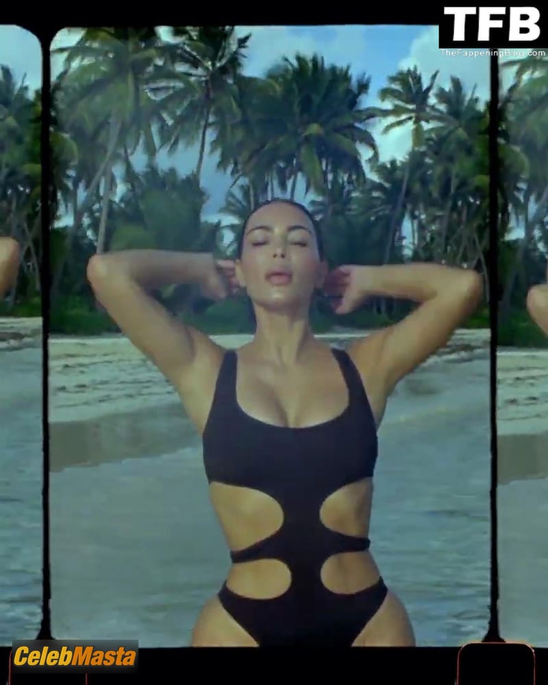 Kim Kardashian Sexy Poses Showing Off Her Hot Tits And Ass In A Photoshoot For SKIMS SWIM photo 2