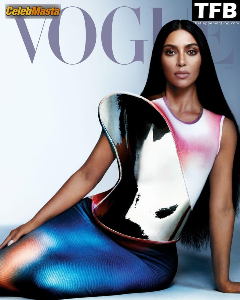 Kim Kardashian Sexy Poses Showing Off Her Hot Figure In A Photoshoot For Vogue Magazine photo 2