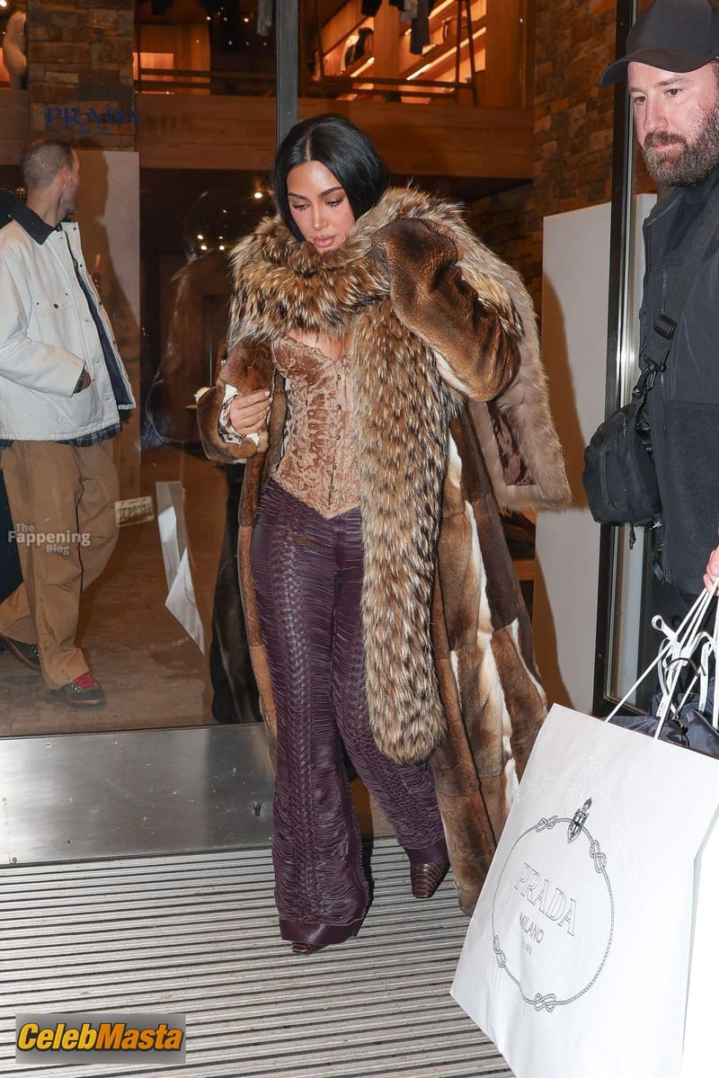 Kim Kardashian Sexy Spotted Showing Off Her Hot Cleavage As She Exits The Prada Store In Aspen Photo Gallery photo 3