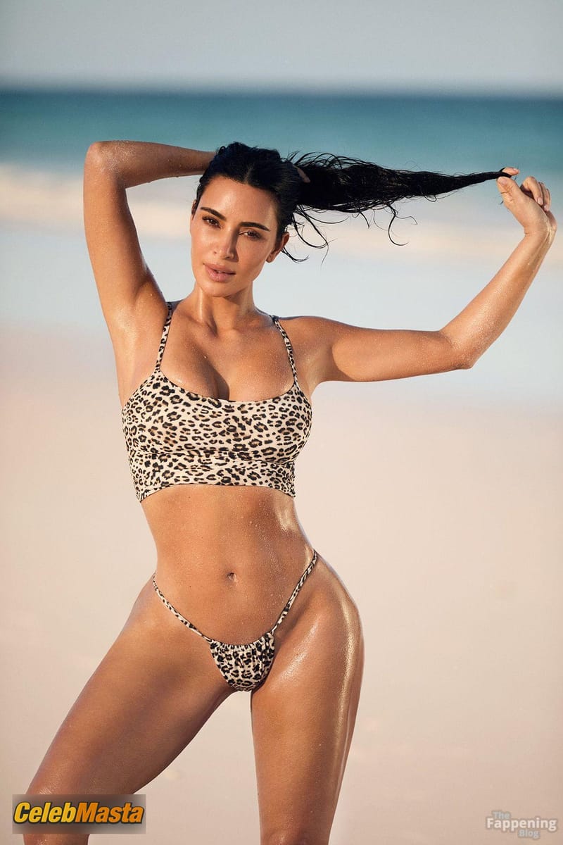 Kim Kardashian Sexy Shows Off Her Wet Body, Sultry Boobs And Curves In A Photoshoot For Her SKIMS Swimwear photo 1