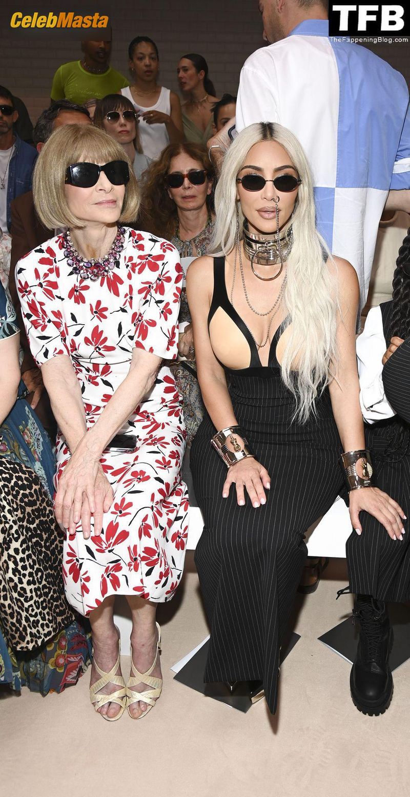 Kim Kardashian Sexy Seen Flaunting Her Hot Tits At The Jean-Paul Gaultier Fashion Show In Paris Photo Gallery photo 1