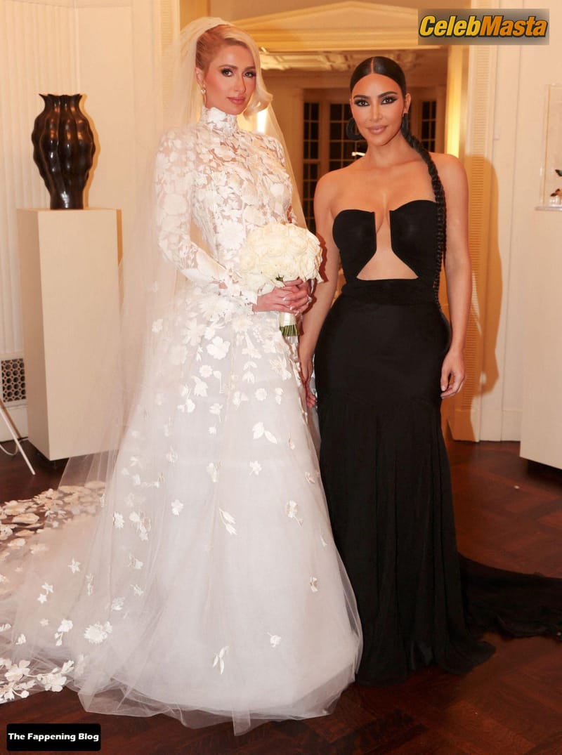 Kim Kardashian Sexy Seen Braless Flaunting Her Big Boobs at Paris Hiltons Wedding in Los Angeles Photo Gallery photo 2