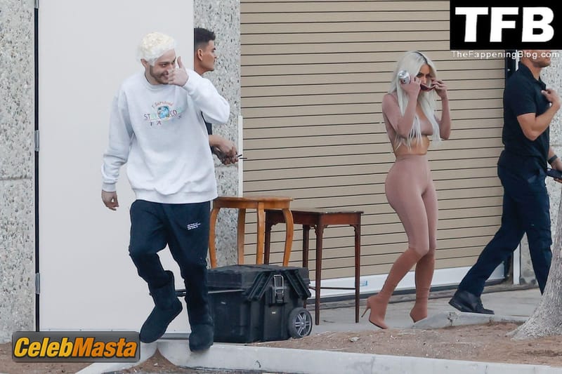 Kim Kardashian Sexy Seen Showcasing Her Hot Tits And Ass Wearing A Sheer SKIMS Cropped Top And Leggings in Calabasas Photo Gallery photo 3