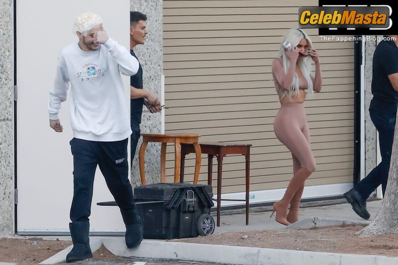 Kim Kardashian Sexy Seen Showcasing Her Hot Tits And Ass Wearing A Sheer SKIMS Cropped Top And Leggings in Calabasas Photo Gallery photo 4