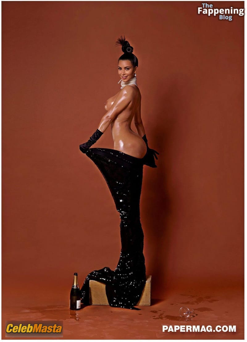 Kim Kardashian Sexy and Poses Her Seductive Booty, Boobs and Pussy in Paper Magazine Photoshoot photo 1