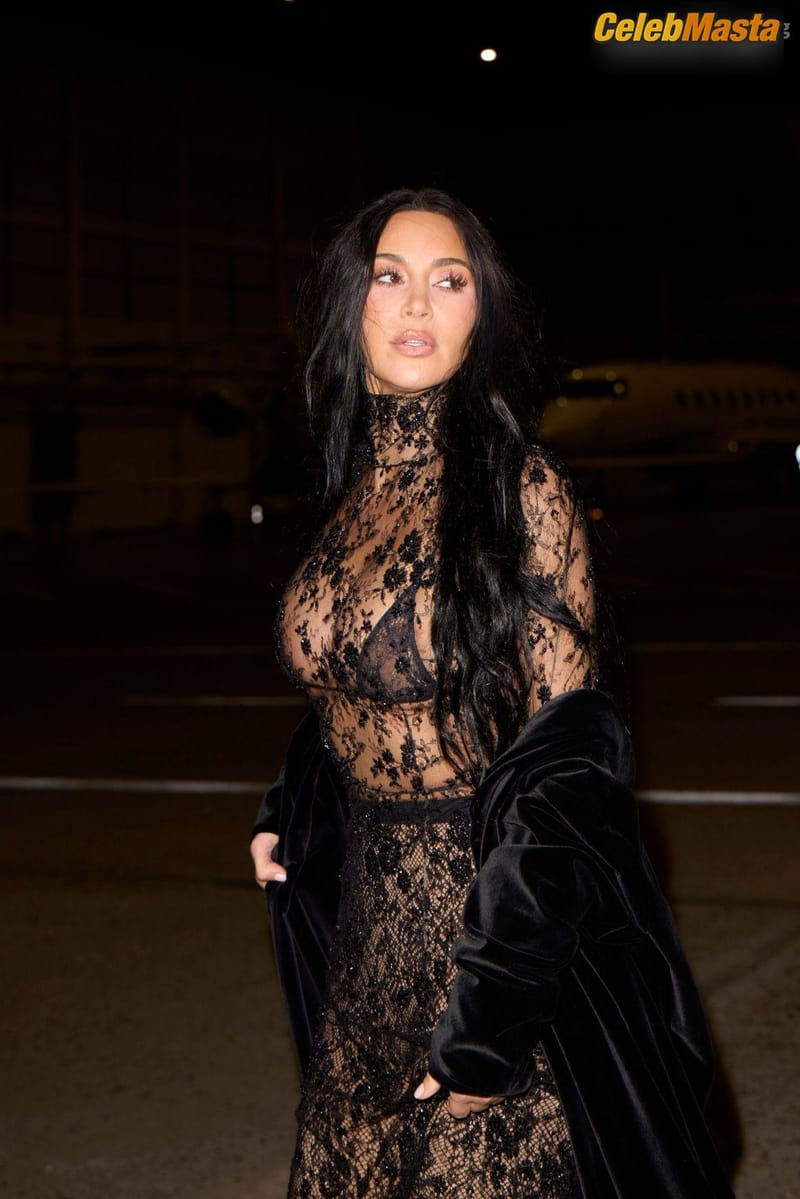 Kim Kardashian Sexy Shows Off Her Hot Boobs Wearing A Sultry Lace Catsuit In Paris Photo Gallery photo 3